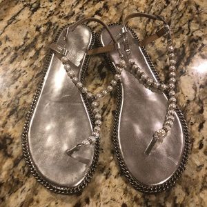 Jeffrey Campbell pearl and diamond sandals